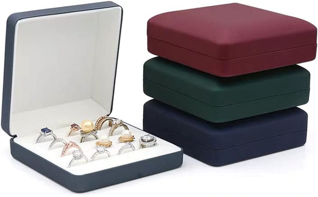Small Ring Organizer Box, Portable Rings Jewelry Holder Case, Modern Ring Storage Tray Fit for Women
